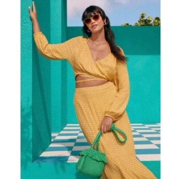 NWT RHODE x Target Long Sleeve Cropped Top Maxi Skirt 2 Piece Set | Sm/Med - Picture 1 of 15